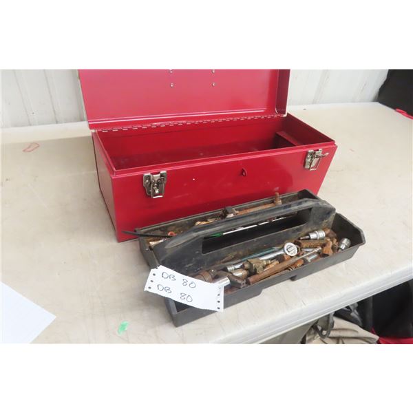 Metal Toolbox with Tools/Wrenches/Ratchets/Sockets and More