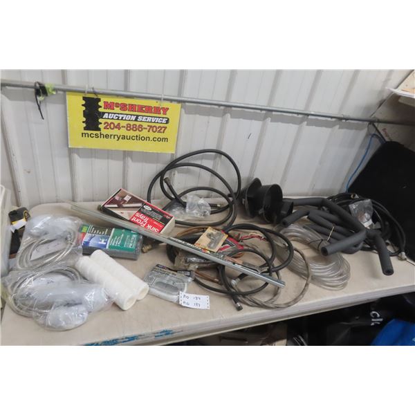 Hose, Pipe Insulation, 2 New Shower Heads, Stuco Wire, and More