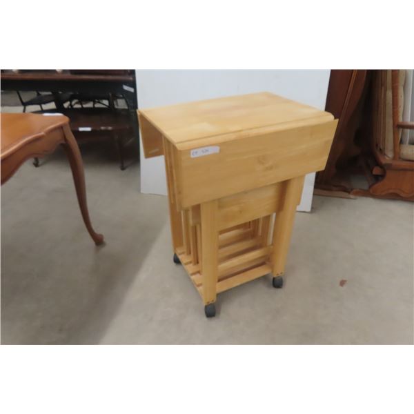 4 Folding TV Tables with Stand