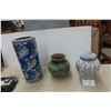 Image 1 : Set of Two Vases and One Urn, Largest 17" Tall x 8" Diameter