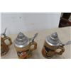 Image 3 : 5 x Steins/Mugs and Aluminum Tea Pot