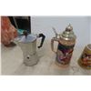 Image 5 : 5 x Steins/Mugs and Aluminum Tea Pot