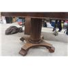Image 3 : Oak Antique Pedestal Table, 30" High x 49" Plus Two Extra Leafs (7" Diameter and 12" Diameter)