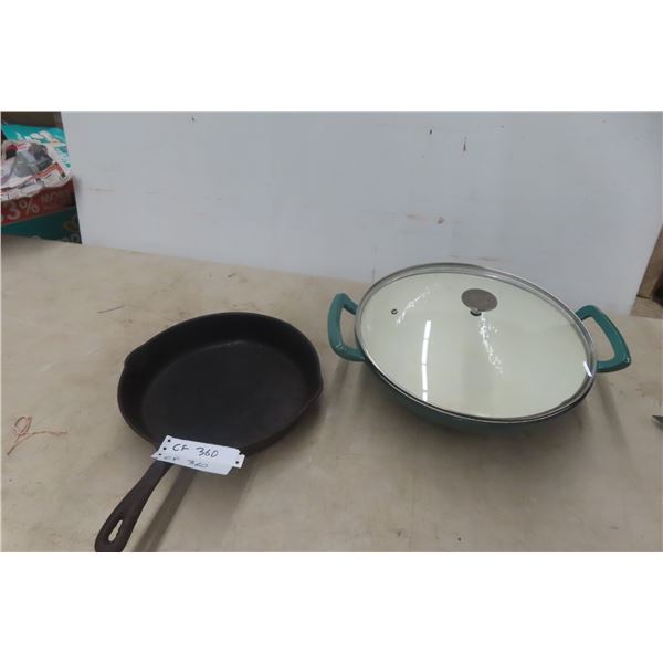 Remy Oliver Cast Iron Wok and Wagner Cast Iron Frying Pan, 12"