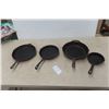 Image 1 : Set of 4 Cast Iron Frying Pans, Largest 12"