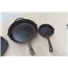 Image 2 : Set of 4 Cast Iron Frying Pans, Largest 12"