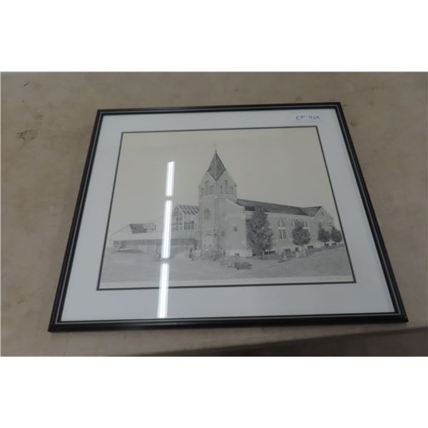 Framed Numbered Print of Trinity Church 20" x 24"