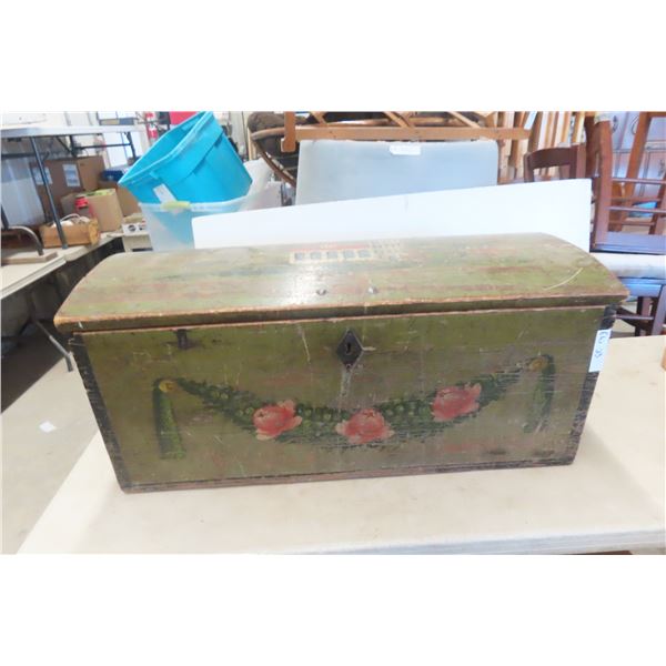 Immigrant Trunk, Hand Painted, 17" x 33" x 17"