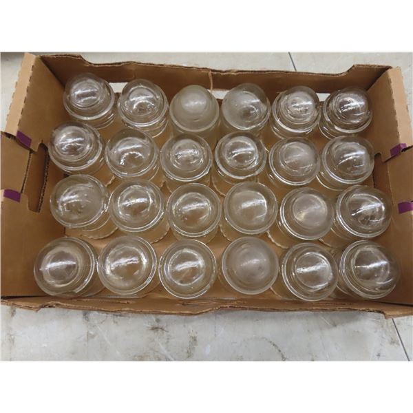 24 Clear Glass Insulators