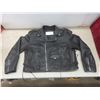 Image 1 : Black Leather Riding Jacket, Size XXL, Zipper Pulls Missing