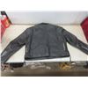 Image 2 : Black Leather Riding Jacket, Size XXL, Zipper Pulls Missing