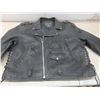Image 5 : Black Leather Riding Jacket, Size XXL, Zipper Pulls Missing
