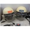 Image 2 : Two Lynx Flight Helmets with Headphones, Communications, and Storage Bag