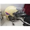 Image 4 : Two Lynx Flight Helmets with Headphones, Communications, and Storage Bag