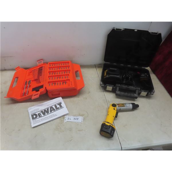 Dewalt Cordless 7.2V Screwdriver with 2 Batteries, Charger, and Case, Black & Decker Drill Bits