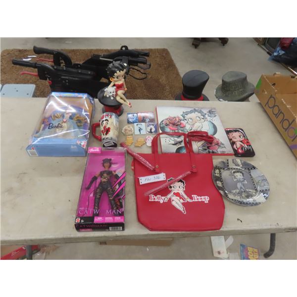 Barbie Sleeping Beauty/Cat Woman New, Betty Boop Purse, Plate, Coffee Mug, Magnets, More