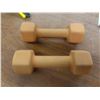 Image 2 : Set of Four Dumbbells: Two at 8 Pounds and Two at 3 Pounds
