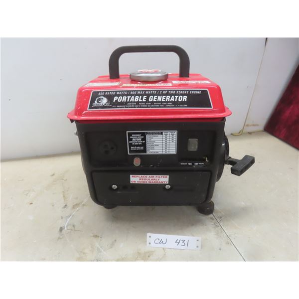 Portable Generator, 2 HP Two-Stroke Engine, 800 Watts