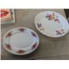 Image 2 : Crystal/Cut Glass, 2 China Platters and a Candy Bowl (One Crystal Piece Has a Chip - Pictured)