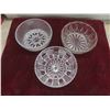 Image 7 : Crystal/Cut Glass, 2 China Platters and a Candy Bowl (One Crystal Piece Has a Chip - Pictured)