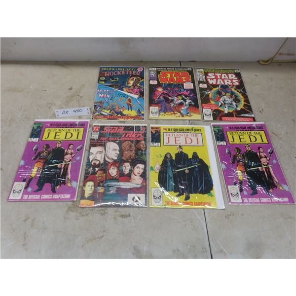 Lot of 7 Comics Including Star Wars, Star Trek, and Return of the Jedi