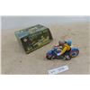 Image 1 : Wind Up Tin Motorcycle with Side Cart and Box 