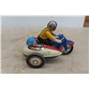Image 4 : Wind Up Tin Motorcycle with Side Cart and Box 