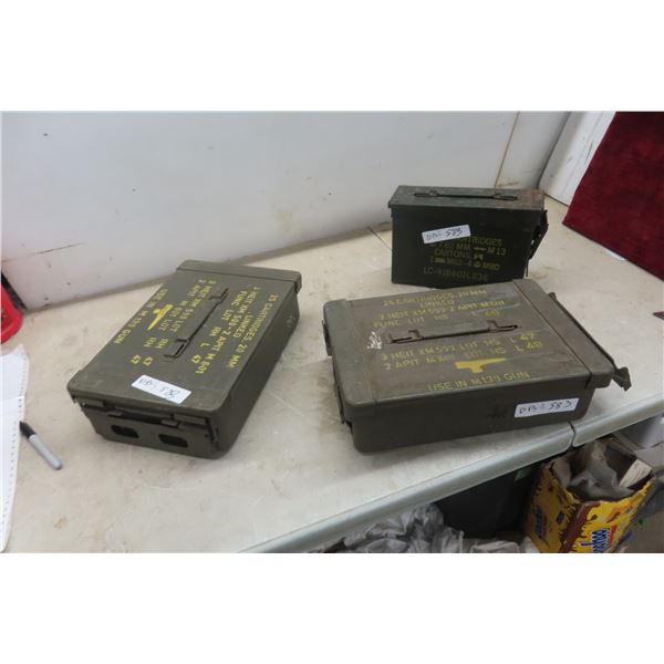 3 Metal Military Army Cases 