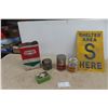 Image 1 : Shelter Area Metal Sign, 2 Esso Quart Cans with Product, Coop