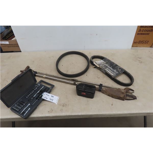 Polaris Drive Belt, 18V Battery, 1/4'' Socket Set, Reach Tools 