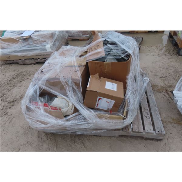 Pallet: Electrical, Light Fixtures, Metal Shields 