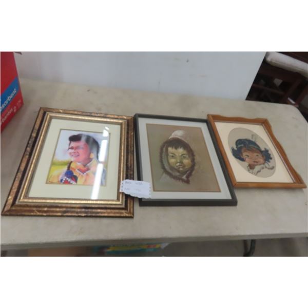 3 First Nations Pictures (1) Petit Point 15'' x 18'' 