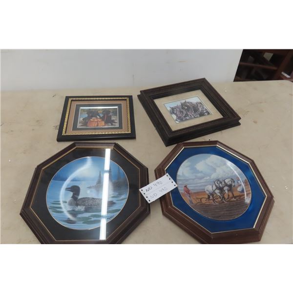 Framed Collector Plates , 2 Pictures 