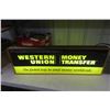 Image 1 : Western Union Light Up 2 Sided Sign 12'' x 36'' 