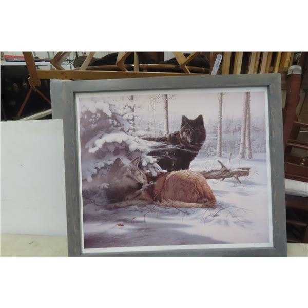 Wolf Print Hand Signed 32'' x 27'', Eagle Print Signed 19'' x 25'' 