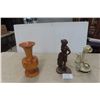 Image 1 : Rotary Desk Phone, Austin Sculpture of Lady Golfing, Wood Vase