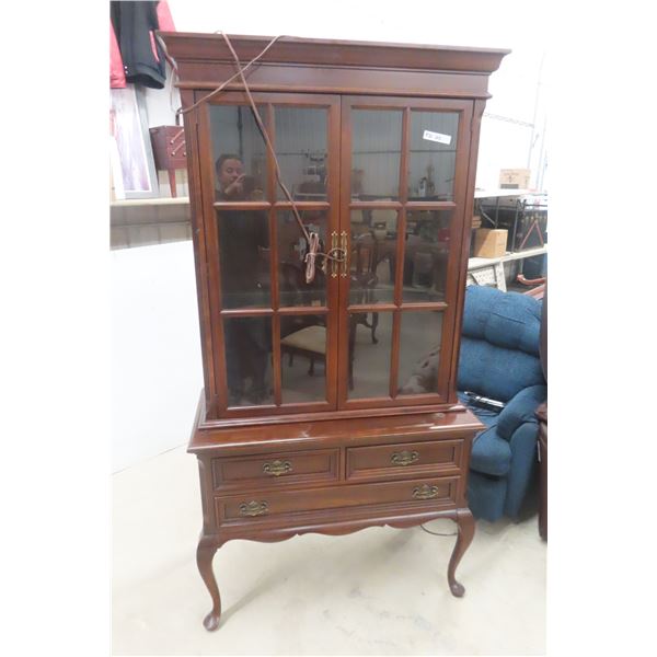 2pce Gibbard China Cabinet (Cherry Finish) 77'' x 40'' x 19'' 