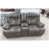 Image 1 : Leather/Leather Style Power Reclining Couch 77'' Wide 