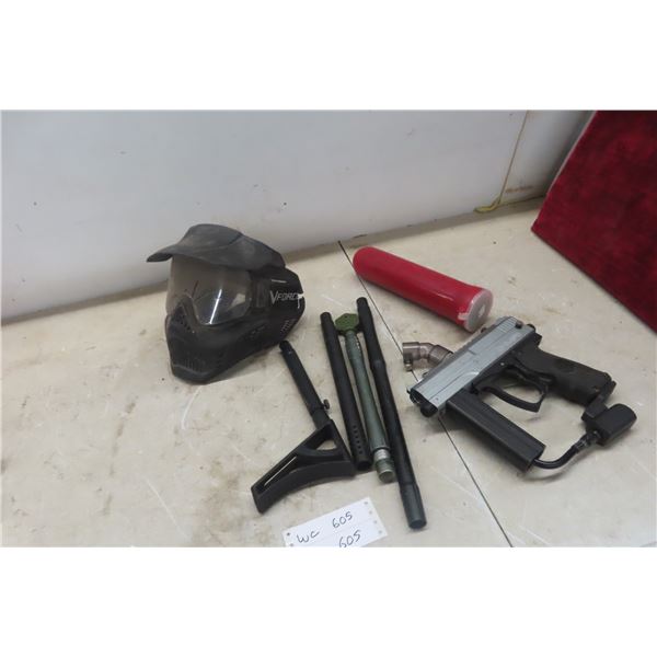 Spyder Paint Ball Gun and Helmet