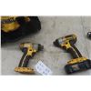 Image 3 : 3 Dewalt 18V Cordless Tools: 1/2'' Drill, (2) 1/4'' Impacts , 2 