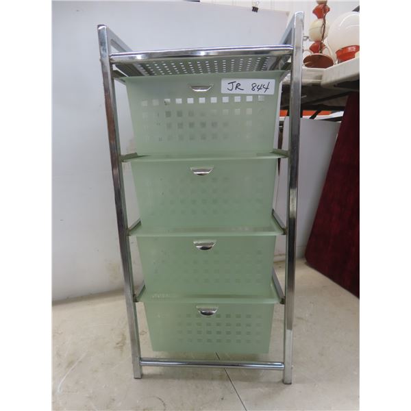 Four-Drawer Organizer in Metal Frame, 26" x 15" x 13"
