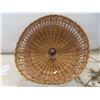 Image 4 : Rattan/Wicker Hanging Lamp With Single Coloured Bulb, Approx. 16"