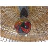 Image 5 : Rattan/Wicker Hanging Lamp With Single Coloured Bulb, Approx. 16"