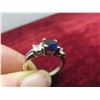 Image 8 : Sterling Steel and Sapphire Ring—No Appraisal or Certificate