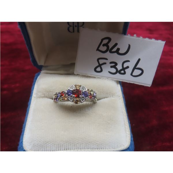 Sterling Silver and Rhinestone Ring