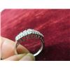 Image 6 : 10K White Gold Ring With “Diamond” Stones (Consignor Stated), Size 10