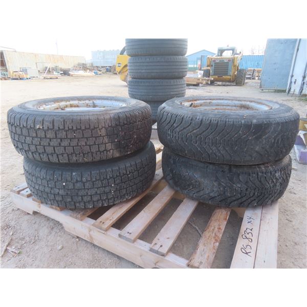 Four Winter Tires With Studs and Rims, 205/70R15