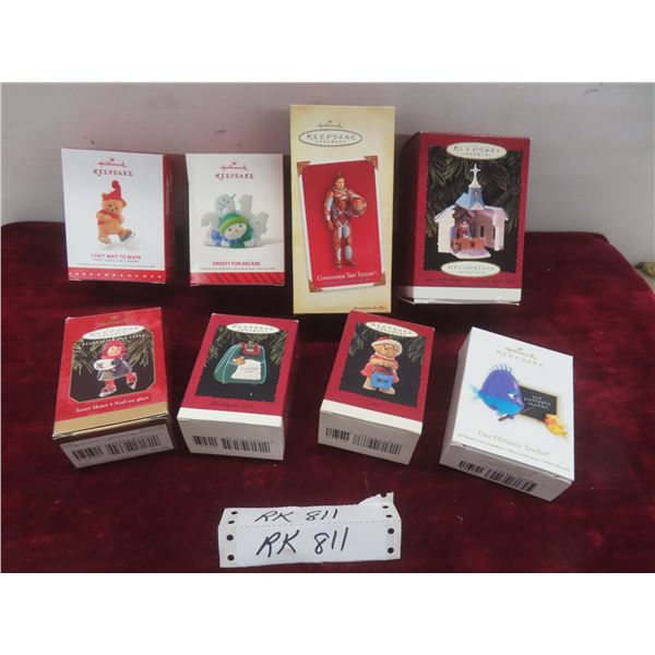 Eight Hallmark Ornaments