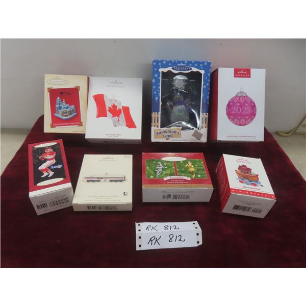 Eight Hallmark Ornaments
