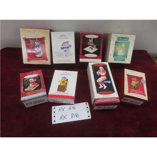 Eight Hallmark Ornaments